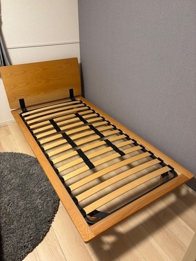 MUJI 無印 ベッドフレーム シングル ヘッドボード・脚付き