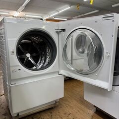 地域限定送料無料　美品【 Panasonic 】パナソニック キューブル Cuble 洗濯7.0㎏/乾燥3.5㎏ ドラム式洗濯乾燥機 温水泡洗浄W マンションサイズ NA-VG730Rの画像