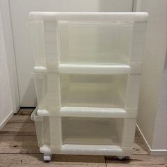 収納ケース　引き出し　洋服ダンス　プラスチック　3段　キャスター付の画像