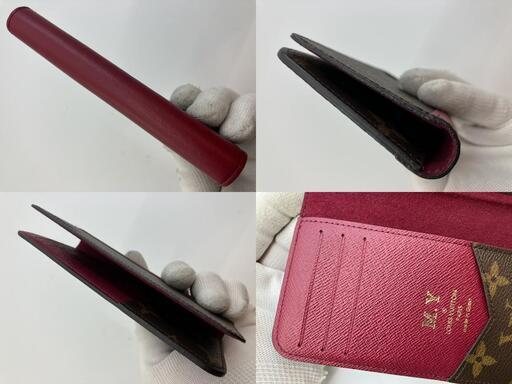 LOUIS VUITTON - iPhone Xケース ルイヴィトン フォリオ モノグラム ルイヴィトン　モノグラム　手帳型　アイフォンケース　赤　ｘ　ｘｓ　カード収納3枚　箱、袋付 　送料無料