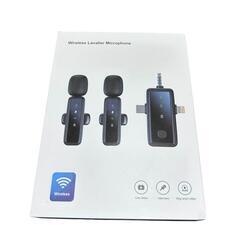 マイク 【3合1新型】 ピンマイク ワイヤレスマイク iPhone/Android/カメラ対応 2人同時使用 伝送距離300m 瞬時接続 5X LED指示灯搭載 ノイズ軽減 音画同期 3.5mm対応 超ミニ クリップ式 プラグ＆プレイ APP不要 9時間連続使用 360°回転可 クリップ式 超ミニ イクの画像