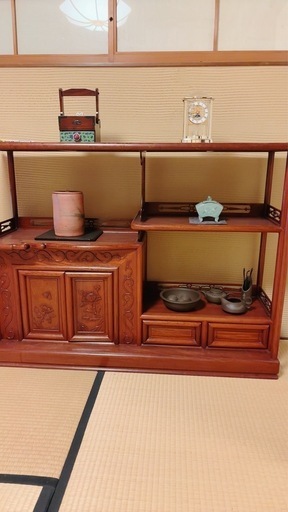 唐木家具花梨茶箪笥飾り棚 サイドボード ビンテージヴィンテージ