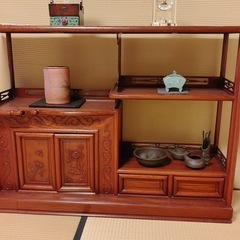 大珍品!! 文明開化!! 西洋の将校を金具に描いた極上帳場箪笥