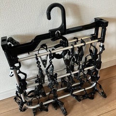 ニトリ 簡単取り込みアルミハンガー(ダークグレー 40ピンチ)の画像