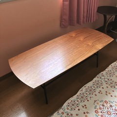 天然木スチールテーブル ローテーブル 