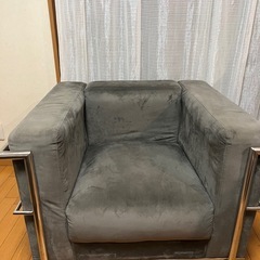 1人掛け]ソファ ｜コルビュジェ デザイナーズ ベロア調　計2個の画像