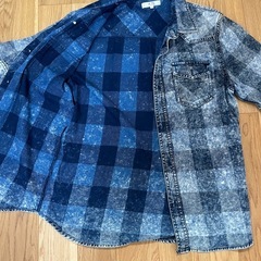 デニム柄半袖シャツの画像