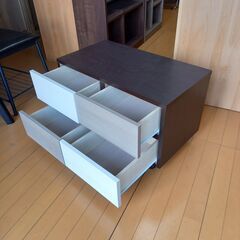 未使用訳あり 幅70 奥行39 高さ41.5cm クローゼットチェスト 2段 スライドレール付き 幅70-2段 タンス 衣類収納 クローゼット 洋服ダンス 引出の画像