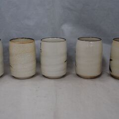 [1387]長谷元窯？　梅　湯呑み　5客セット　昭和レトロ　骨董品の画像