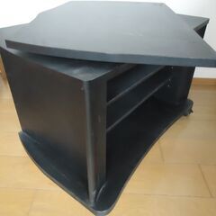 ★ターンテーブル式テレビ台★ブラック★キャスター付★の画像