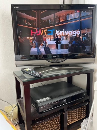 液晶テレビ、dvd Blu-rayプレーヤー、テレビ台譲ります