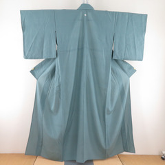 夏着物 色無地 絽 広衿 正絹 灰緑色 一つ紋 蔦紋 夏用 仕立...