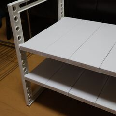 ニトリ NITORI シンク下収納 伸縮ラック(イータ 奥行30cm ホワイト) 8987839の画像