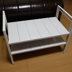 ニトリ NITORI シンク下収納 伸縮ラック(イータ 奥行30cm ホワイト) 8987839の画像