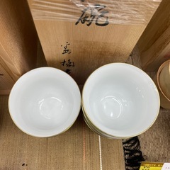 【ドリーム川西店御来店限定】たち吉/萌葱金彩/お茶呑茶碗5客揃/未使用品【2003249255627175】の画像