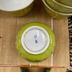【ドリーム川西店御来店限定】たち吉/萌葱金彩/お茶呑茶碗5客揃/未使用品【2003249255627175】の画像