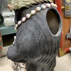 葉っぱを頭にのせた たぬき H60cm 管G250705AK (ベストバイ 静岡県袋井市)の画像
