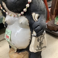 葉っぱを頭にのせた たぬき H60cm 管G250705AK (ベストバイ 静岡県袋井市)の画像