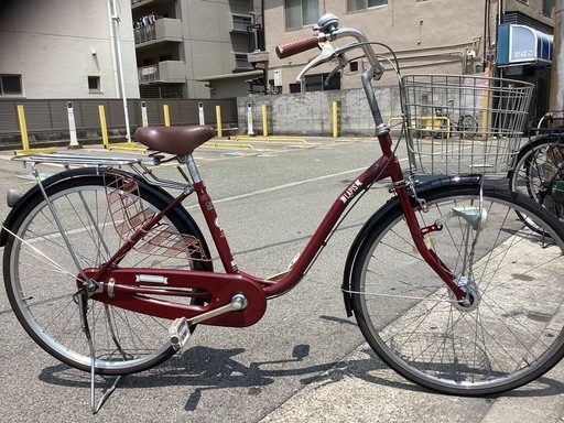 ♪ジモティー特価♪自動点灯オートライト・シマノ製ローラーブレーキ付き乗り降りがしやすい２６型軽快車