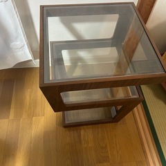 中古 ニトリ 国産ひのきナイトテーブル(NT) 机 - サイドテーブル