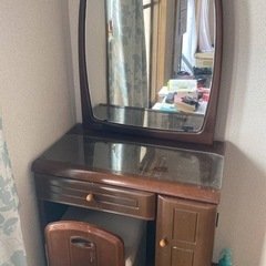 鏡台 ドレッサー 化粧台 昭和レトロ 椅子付き アンティーク 家具