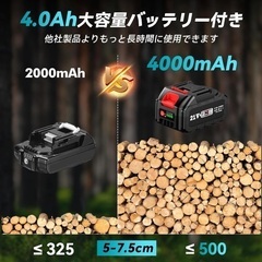 高枝切り電動チェーンソー 8インチ コードレス ブラシレスモーター搭載 一台2役 マキタ18Vバッテリー互換の画像
