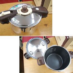 ワンダーシェフ 家庭用 両手圧力鍋 5.5L エスプレッソスリッタ AQDA55S ガス火・IH対応 取説あり 札幌市 清田区 平岡の画像