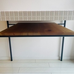 （美品）タイル加工 アイアンテーブル【国産オーダー家具 RUSTIC IRON】の画像
