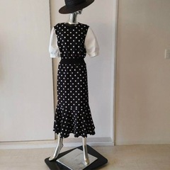 【新品】ドット柄フレアワンピースの画像