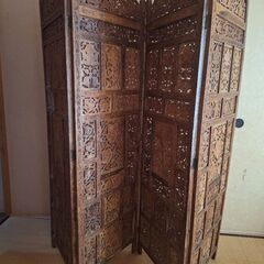 衝立　パーテーション　アジアン　木製の画像
