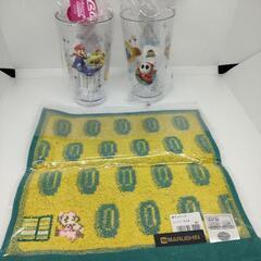 コップ無料◆スーパーマリオブラザース　刺繍ハンドタオル◆マリオパーティー コップおまけの画像