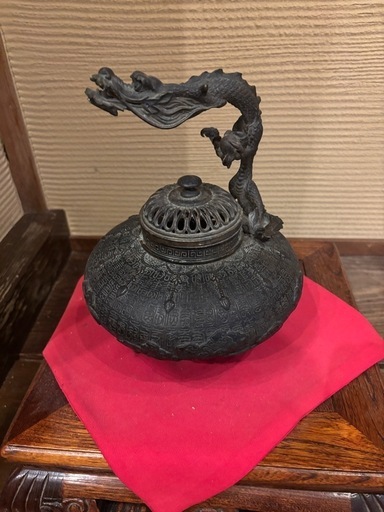 アンティーク龍の銅製香炉