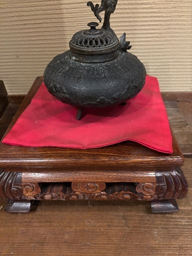 アンティーク龍の銅製香炉