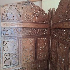 衝立　パーテーション　アジアン　木製の画像