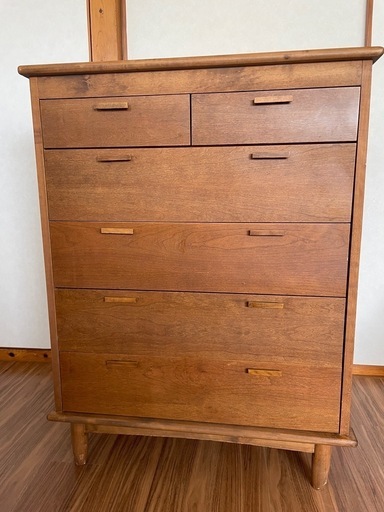 北欧調脚付5段チェスト