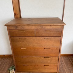 北欧調脚付5段チェストの画像