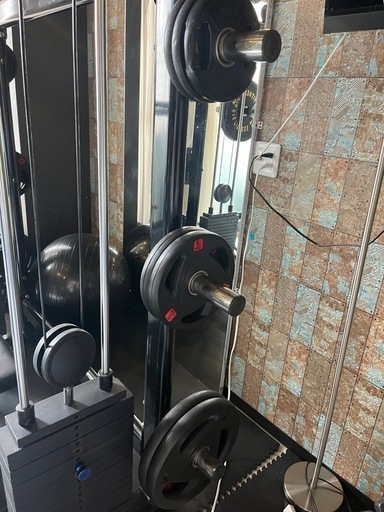 オリンピックプレート140キロ分と可変式ダンベル22キロ✖️2