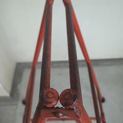 パイプ脚立　3尺　オレンジ　123脚立のゴム足付の画像