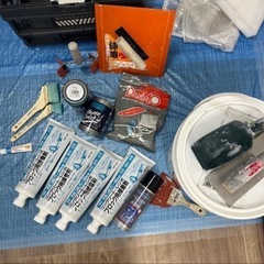 壁材/接着剤/DIY/ブロック用接着剤/漆喰うま〜くヌレールスモーキーブルー/塗料青色 の画像