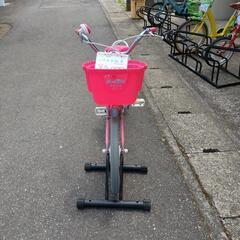 女の子向けピンク自転車 18インチ カゴ付き 補助輪なし 【こちらは店舗です。浜村鹿野温泉ICから3分 買取本舗 宮本リサイクル 営業時間9～19時 定休日水曜のみ←連絡できませんm(_ _)m】の画像