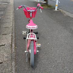 女の子向けピンク自転車 18インチ カゴ付き 補助輪なし 【こちらは店舗です。浜村鹿野温泉ICから3分 買取本舗 宮本リサイクル 営業時間9～19時 定休日水曜のみ←連絡できませんm(_ _)m】の画像