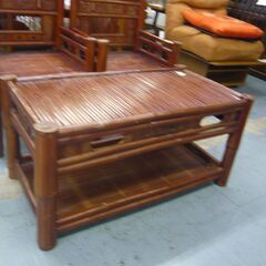 ID：646247　籐　机、イス　3点セットの画像