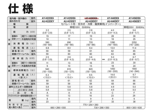 SHARP エアコン AY-H28DE6 10畳用