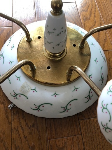 アンティーク オーヤマ照明 陶器 シャンデリア 照明 ライトランプ 小花