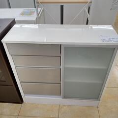 リユースのサカイ太田店★ジモティ割あり★  食器棚 白 H87.5×D32×W90 クリーニング済み OJ9991の画像
