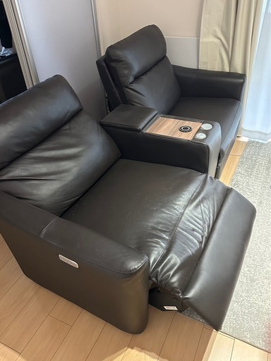 合皮2人掛けリクライニングソファ