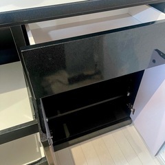 値下げ 食器棚 大川家具 キッチンボード 幅117cm 日本製の画像