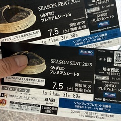 本日(7/5)ソフトバンク対西武のチケット２枚