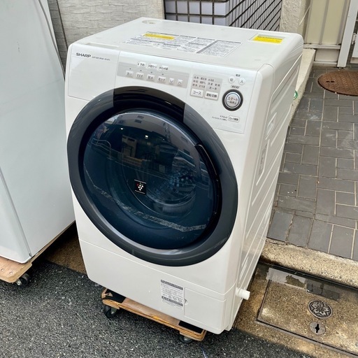 【武蔵小山店】シャープ SHARP ドラム式洗濯乾燥機 右開き　洗濯7kg 乾燥3.5kg　ホワイト系  ES-S7C ドラム洗濯機　ドラム式洗濯機　ドラム　洗濯機　乾燥機　洗濯乾燥機　ヒーター乾燥　プラズマクラスター　輸送ボルト 付き  2018年製（検索　コンパクトタイプ　コンパクト　マンションサイズ　ES-S7　ES-S7E　ES-S7K　ES-S7J