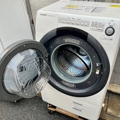 【武蔵小山店】シャープ SHARP ドラム式洗濯乾燥機 右開き　洗濯7kg 乾燥3.5kg　ホワイト系  ES-S7C ドラム洗濯機　ドラム式洗濯機　ドラム　洗濯機　乾燥機　洗濯乾燥機　ヒーター乾燥　プラズマクラスター　輸送ボルト 付き  2018年製（検索　コンパクトタイプ　コンパクト　マンションサイズ　ES-S7　ES-S7E　ES-S7K　ES-S7Jの画像